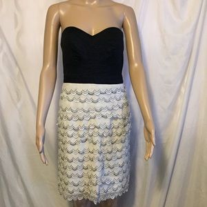 Miss Minuet Large Strapless Black White Dress